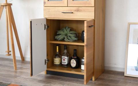 サマンサ 60DB (ナチュラル・ブラウン) 食器棚 キッチン収納 インテリア 家具