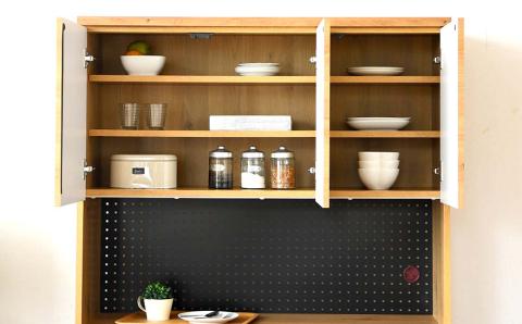 サマンサ 120OP(ナチュラル・ブラウン) 食器棚 キッチン収納 インテリア 家具