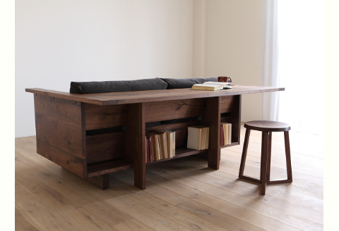 天然木スツール、チェア、サイドテーブル、伝統工法/ウォールナット材またはオーク材【HIRASHIMA SPAGO Stool】受注生産