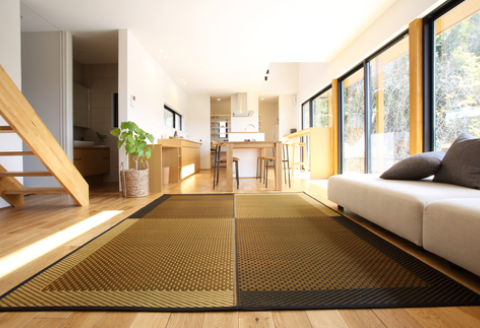 【F7-001】花ござラグ　「スタイル」　191cm×250cm