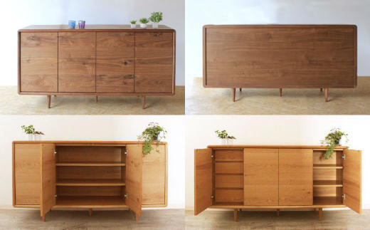 ミューク サイドボード 160 【ウォールナット・オーク】 家具 天然木