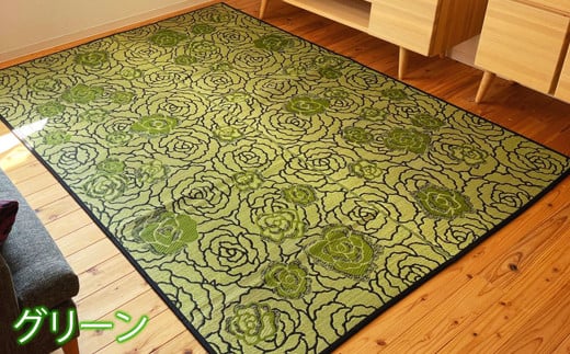 い草 ラグ 191cm×191cm ベルサイユふっくら仕上げ (ライトブラウン/グリーン) ラグマット 選べる2色