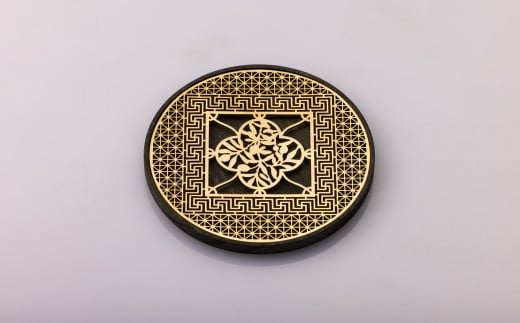 【水戸岡 鋭治氏デザイン】ユニメットワンコースター ステンレストップ (18金メッキ) アコヤベース 1個セット 【PEACE+アコヤブラック】