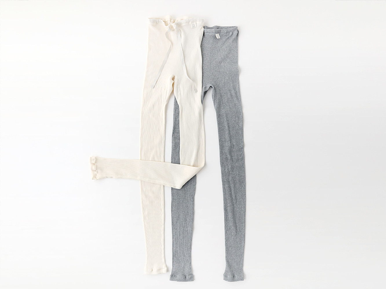 【杢グレー M-Lサイズ】hinna ヒンナ ふわリブ オーガニックコットン レギンス