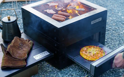 アップダウングリル 消火蓋テーブル セット キャンプ アウトドア BBQ ピザ窯
