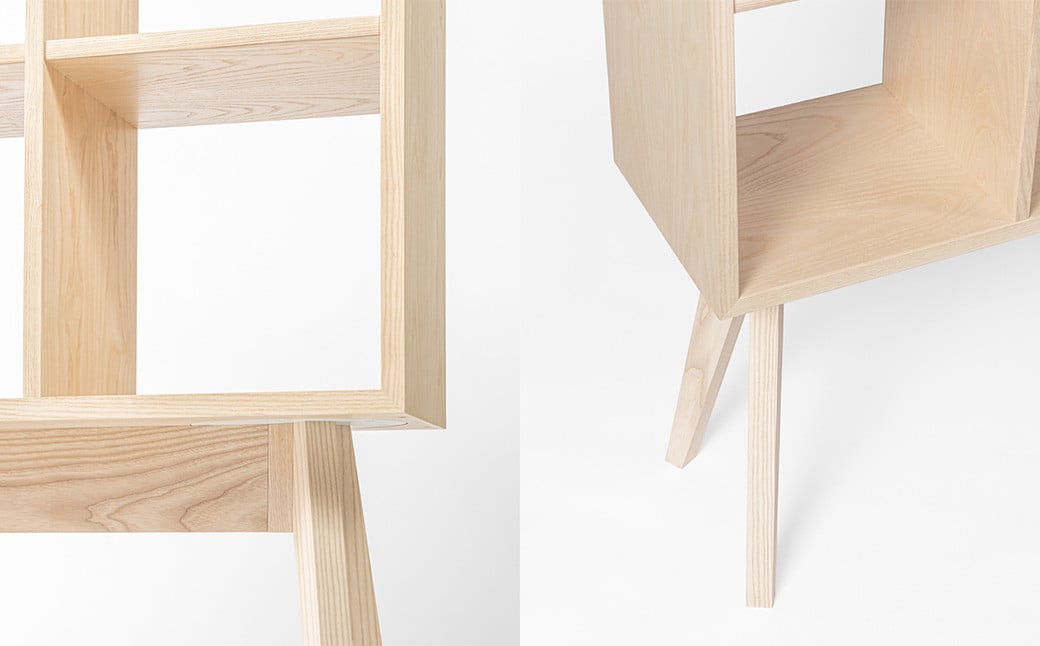 ミツキ シェルフ ホワイトアッシュ 高さ約112cm インテリア 無垢材