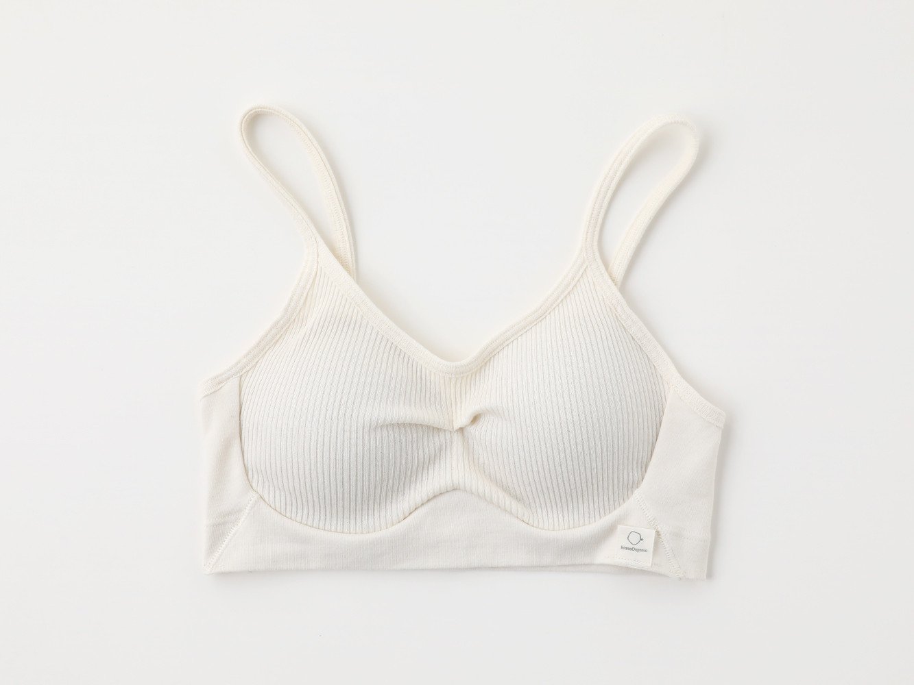 【キナリ Mサイズ】hinna ヒンナ ふわリブ オーガニックコットン ソフトブラ