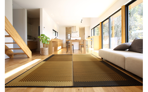 【E0-005】花ござラグ　「スタイル」　191cm×191cm