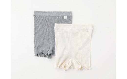 hinna ヒンナ ふわリブ オーガニックコットン 1分丈ショーツ【2枚セット】