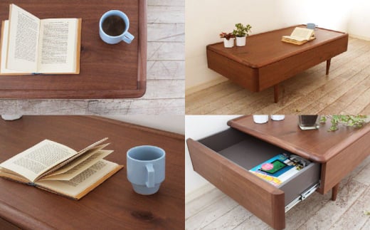 ミューク リビングテーブル 【ウォールナット・オーク】 家具 天然木