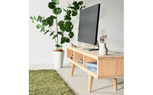 レスキューTVボード 150 【林業に貢献する家具】 TVボード テレビボード ローボード テレビ台 家具 インテリア 木 杉材 木製