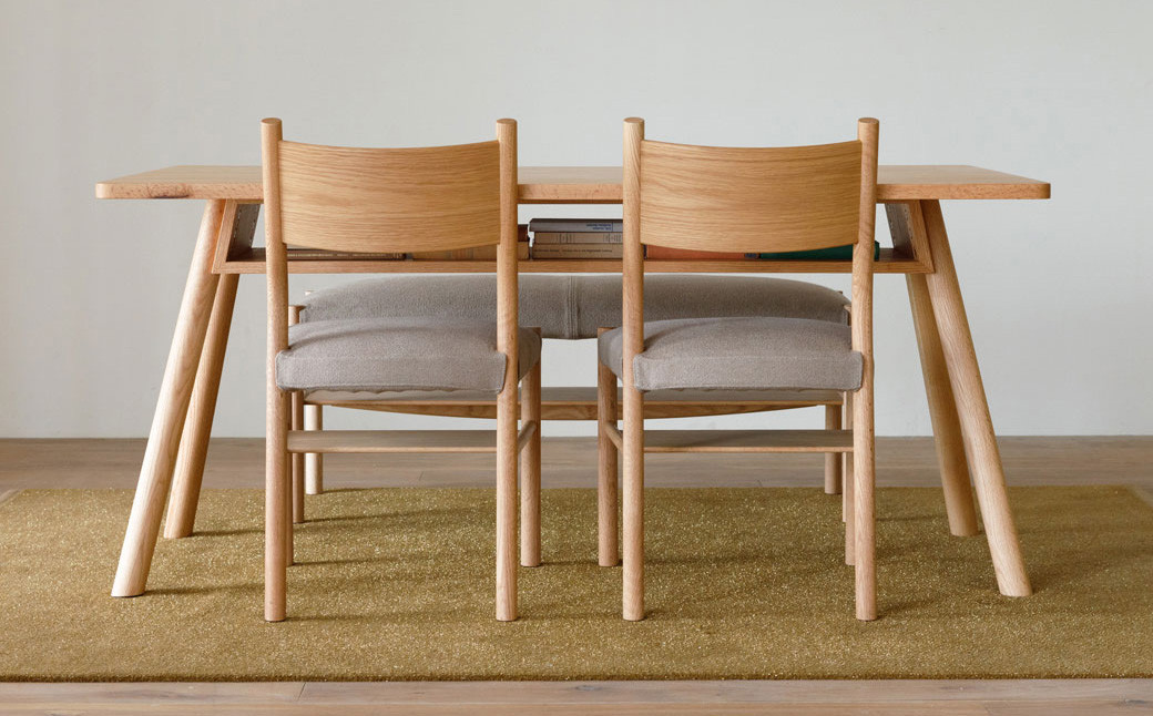 天然木 の上質な手触り ダイニングテーブル / ウォールナット材 または オーク材 【HIRASHIMA】 TIPO Dining Table 154 受注生産