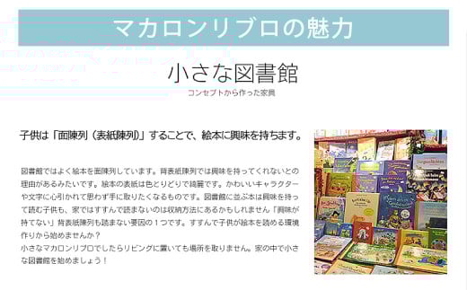 マカロンリブロ 幅49.5cm 奥行32cm 総高80cm 絵本ラック 収納棚付き