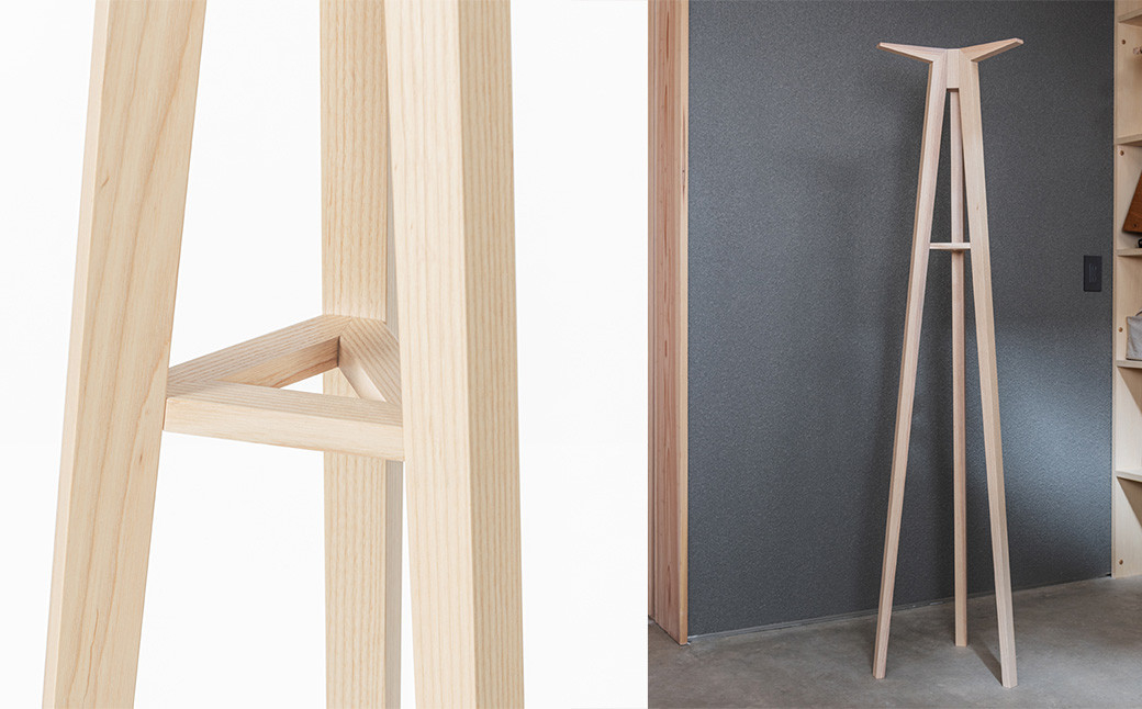 ミツキ コートラック ホワイトアッシュ 高さ160cm インテリア 無垢材