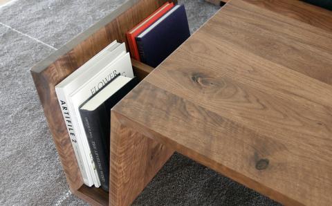 天然木のリビングテーブル/ウォールナット材またはオーク材【HIRASHIMA】 LIBERIA PLUS Living Table 126 受注生産