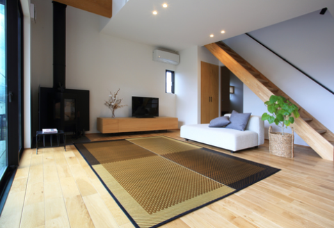 【E0-005】花ござラグ　「スタイル」　191cm×191cm