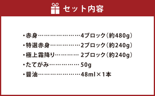 自家牧場産 馬刺し 4種 食べ比べセット 赤身 特選赤身 極上霜降り たてがみ 計約1kg