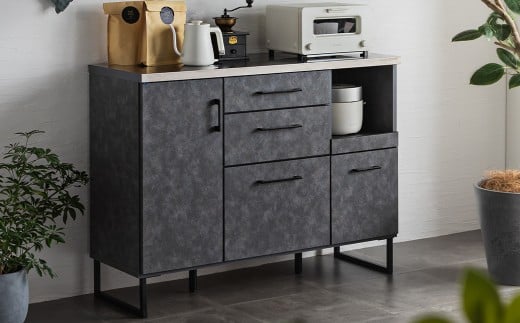 フィオーレ120カウンター LBR・DGY 強化紙 ステンレス食器棚 キッチン収納 パン作り ピザ作り 料理 アイランドキッチン 家具 インテリア 福岡県 柳川市 送料無料