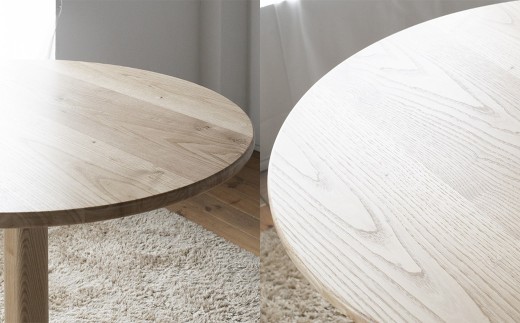 くりの丸いダイニング1本足タイプ （直径70cm・国産栗材・ウレタン） ダイニングテーブル ／ テーブル 机 ラウンドテーブル 丸テーブル 木製 インテリア 家具 ダイニング 日本製 福岡県 柳川市