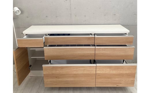 マーブル180 カウンター (引き出し) WH インテリア ホワイト