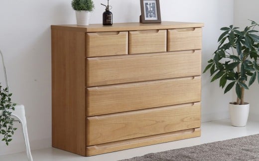 ミリオンⅢ120ローチェスト NA・BR タンス 引出し 箱組仕様 桐材 木目 フルオープン三段レール 日本製 家具 インテリア 福岡県 柳川市 送料無料