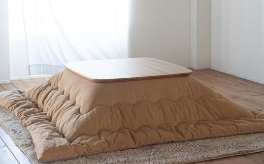 オーク材のスクエアこたつ  / こたつ単体 90cm フラットヒーター 節電 オーク こたつ コタツ 家具