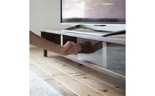 ウォルナット材のテレビボード【200cm】 テレビボード 家具 リビング テレビ 台 TV台 ローテーブル 収納 福岡県 柳川市
