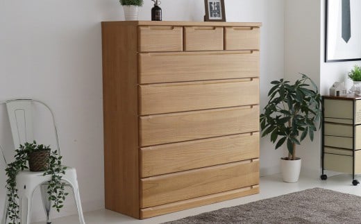 ミリオンⅢ120ハイチェスト NA・BR タンス 引出し 箱組仕様 桐材 木目 フルオープン三段レール 日本製 家具 インテリア 福岡県 柳川市 送料無料