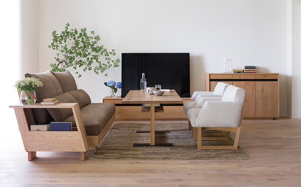 【受注生産】職人が丁寧に仕上げた天然木の存在感ある リビングボード 。サイドボード収納。 HIRASHIMA LIBERIA PLUS Side Board 127