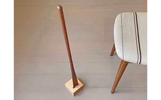 靴べら ＆ スタンド 【靴べら樹種：ウォールナット/スタンド樹種：オーク】 インテリア