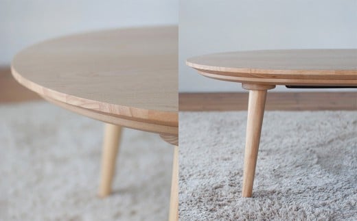 くりの楕円突板こたつ （幅120cm・フラットヒーター付・国産栗材突板・ウレタン塗装） ／ 炬燵 こたつ コタツ テーブル 机 木製 インテリア 家具 家電 暖房 フラットヒーター 防寒 リビング 日本製 福岡県 柳川市