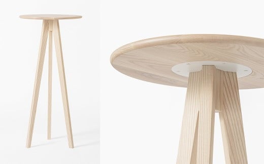 ミツキ スタンドテーブル ホワイトアッシュ 高さ105cm 選べる2タイプ 【ラウンドタイプ/テーパータイプ】