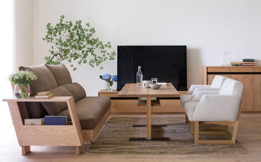 天然木 の サイドテーブル / ウォールナット材 または オーク材 【HIRASHIMA】 LIBERIA PLUS Side Table 025 受注生産