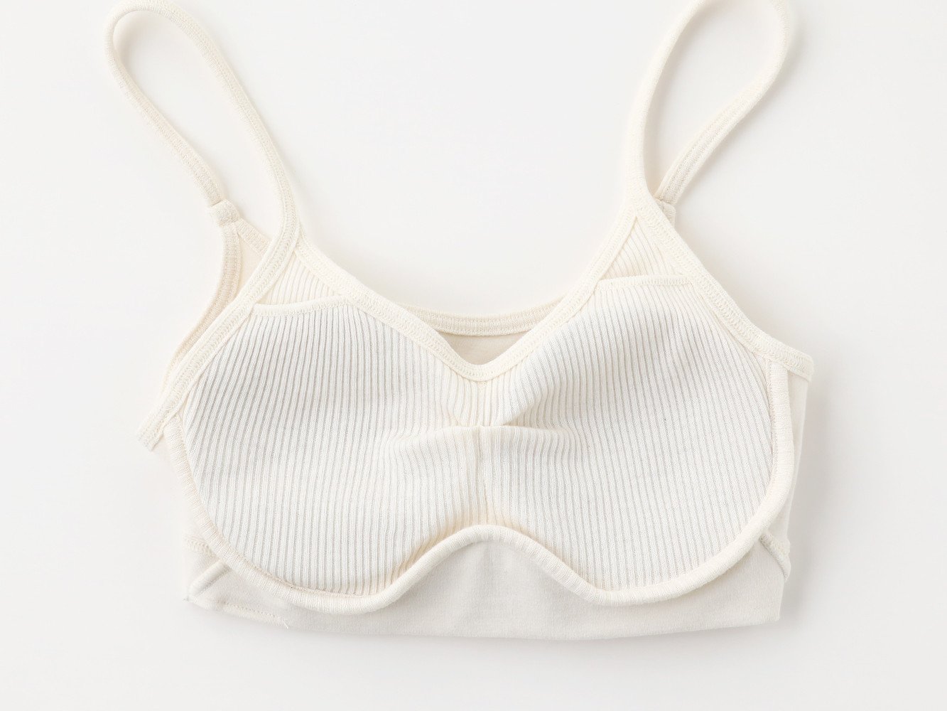 【キナリ Mサイズ】hinna ヒンナ ふわリブ オーガニックコットン ソフトブラ