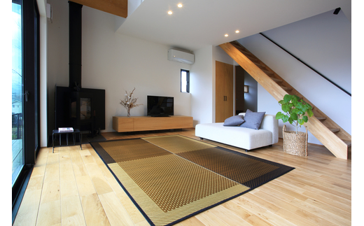 【E0-005】花ござラグ　「スタイル」　191cm×191cm