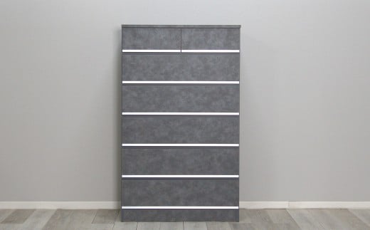 ジュリエット80ハイチェスト DGY（石目調）・LGY（石目調） チェスト 棚 引出し 収納 三方組 強化紙 フルオープン三段レール シンプル 小物系衣類 ハンカチ 靴下 家具 インテリア 福岡県 柳川市 送料無料