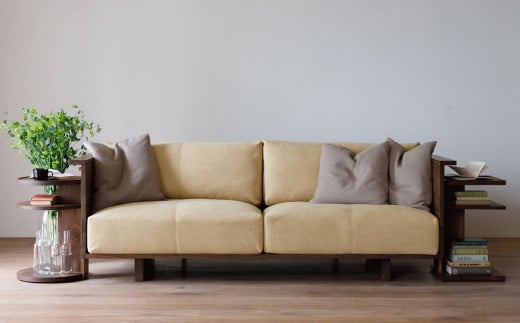 天然木 の サイドテーブル / ウォールナット材 または オーク材 【HIRASHIMA】 CARAMELLA Circle Side Table 039 受注生産