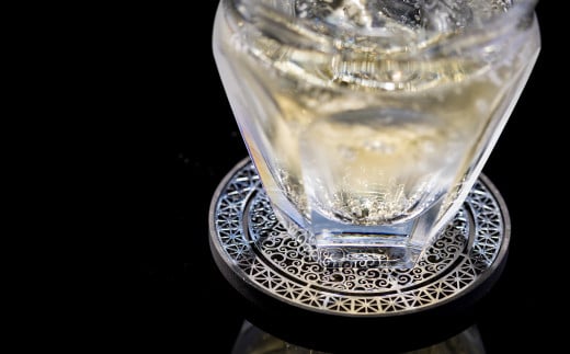 【水戸岡 鋭治氏デザイン】ユニメットワンコースター ステンレストップ (電解研磨) アコヤベース 1個セット 【KUMIKO+アコヤブラック】