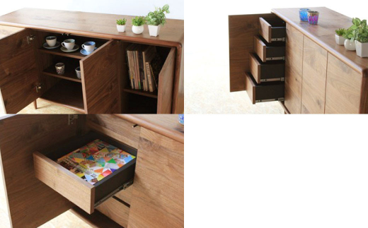 ミューク サイドボード 160 【ウォールナット・オーク】 家具 天然木