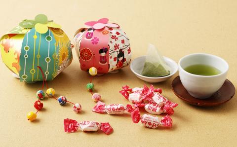 柳川 さげもん茶・さげもん飴セット 緑茶