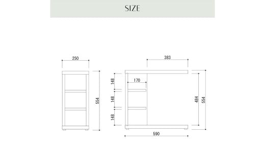 FLATサイドテーブル オーク色
