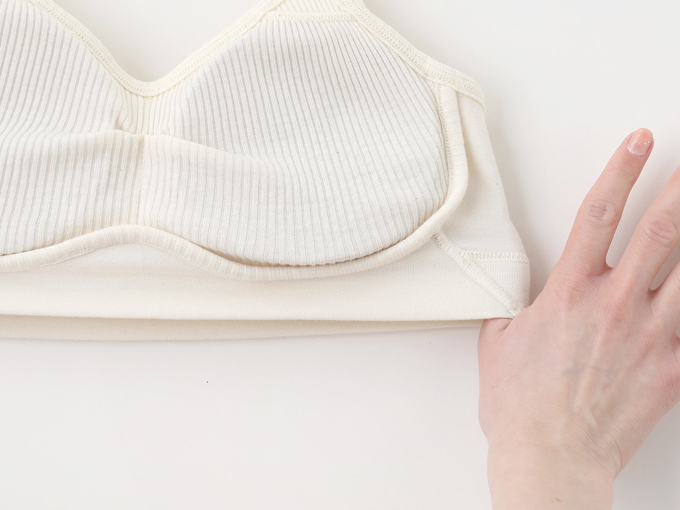 【キナリ Mサイズ】hinna ヒンナ ふわリブ オーガニックコットン ソフトブラ