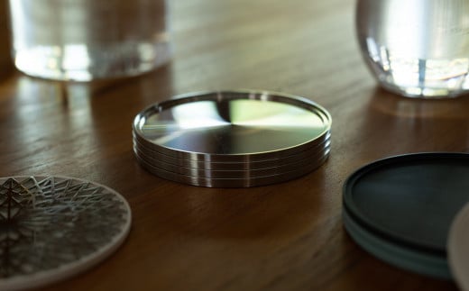 ユニメットコースター (ステンレストップ・ステンレスベース) 2個セット 伝統紋様