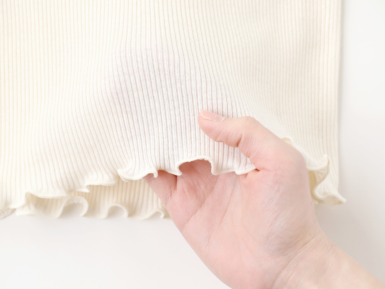 【キナリ M-Lサイズ】hinna ヒンナ ふわリブ オーガニックコットン クルーネックインナー