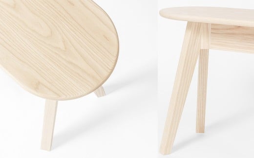 ミツキ ベンチ ホワイトアッシュ 幅130cm 選べる2タイプ 【ラウンドタイプ/テーパータイプ】