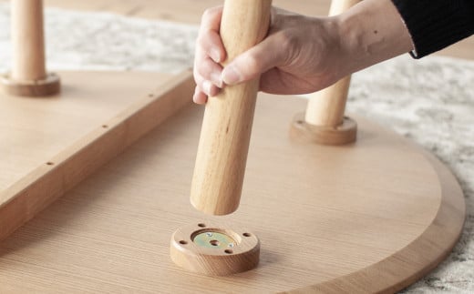 オーク材のラウンドダイニング (3サイズ 70cm・80cm・90cm) オーク テーブル 家具 インテリア