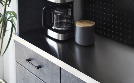 フィオーレ90 キッチンボード LBR・DGY 強化紙 ステンレス 食器棚 キッチン収納 パン作り ピザ作り 料理 インダストリアル 家具 インテリア 福岡県 柳川市 送料無料