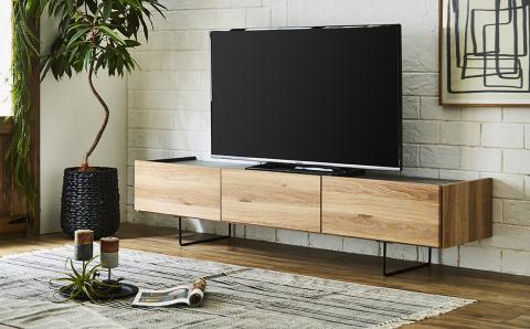 180 TVボード ダブル (ナチュラル・ブラウン) テレビ台 棚 インテリア