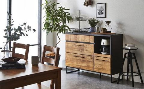 120 カウンター キャメロン (ナチュラル・ブラウン) 収納 家具