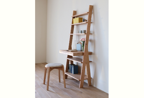 天然木デスク、机、リビング、シェルフ、本棚 幅84㎝/ウォールナット材またはオーク材【HIRASHIMA SCALA Desk 084】受注生産